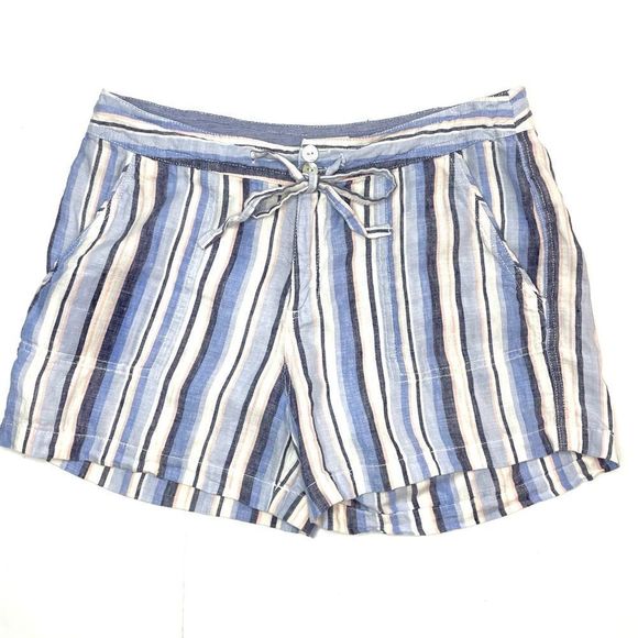 3/$15 Artisan NY Linen Striped Shorts - Picture 1 of 8